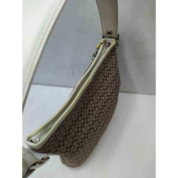 Coach Signature Brown Canvas Leather Trim Crossbody Shoulder Bag - Picture 9 of 16